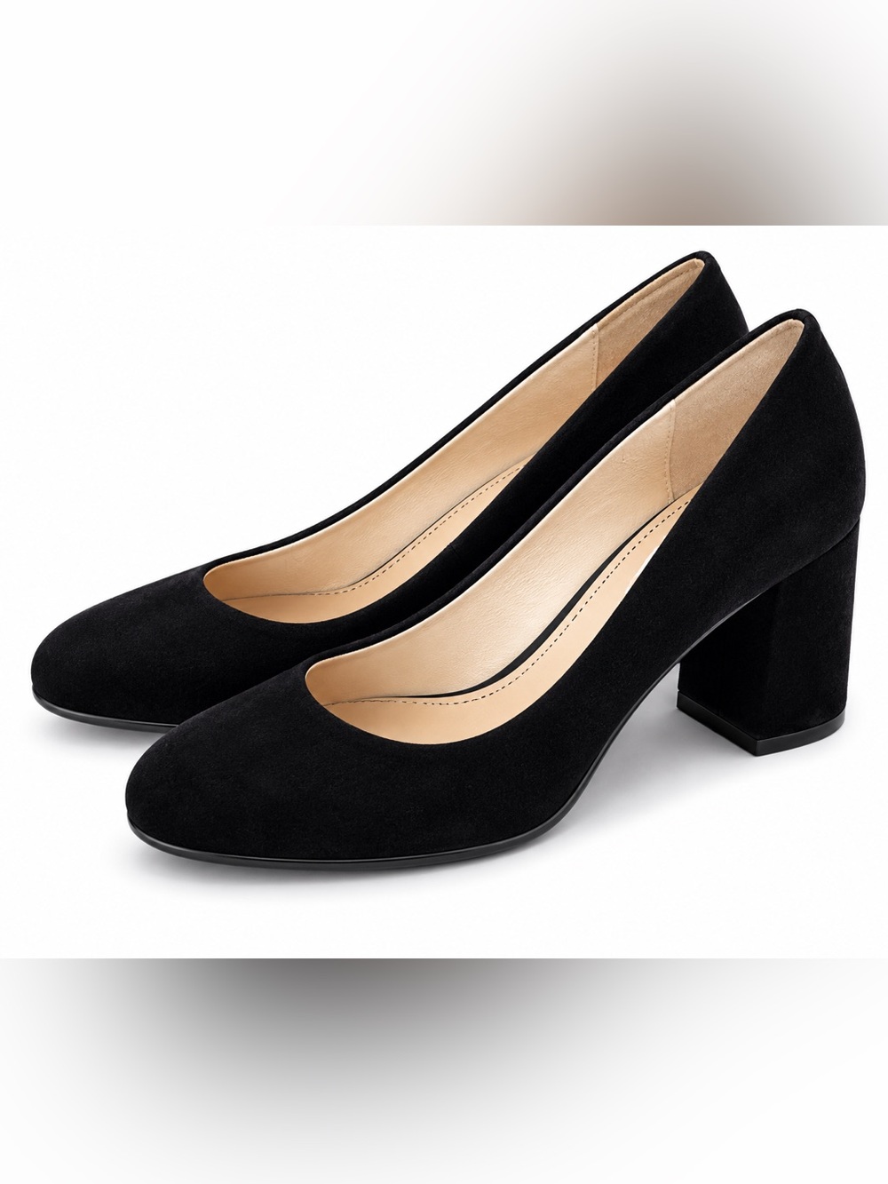 Isola Black Suede Block Heel Pump 7.5